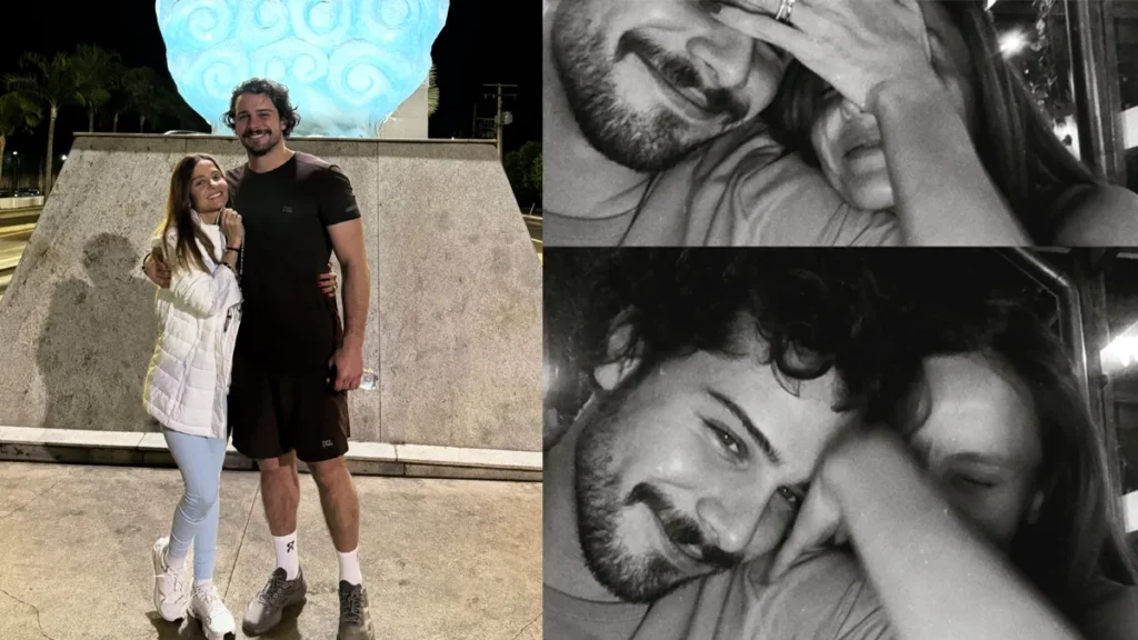 Montagem de fotos com Maiara e o namorado, Felipe Cavalliere
