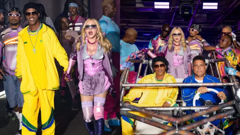 Ronaldinho revela conversa com Madonna antes de show na Copa: ‘Muito querida’ Ronaldinho Gaúcho e Madonna caminham juntos e depois aparecem ao lado de Ronaldo Fenômeno durante a apresentação da cantora no intervalo da final da Copa do Mundo de 2026.