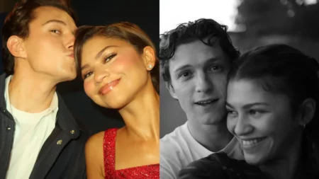 Tom Holland esquece música de Zendaya durante entrevista: ‘Não faço ideia’ Montagem com fotos de Tom Holland e Zendaya, casal que protagonizou um momento divertido durante entrevista ao lado de Jacob Batalon para divulgar o filme Homem-Aranha: Um Novo Dia.