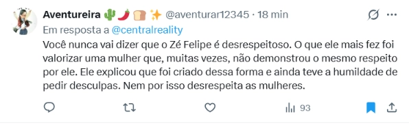 Internauta defende Zé Felipe após pedido de desculpas