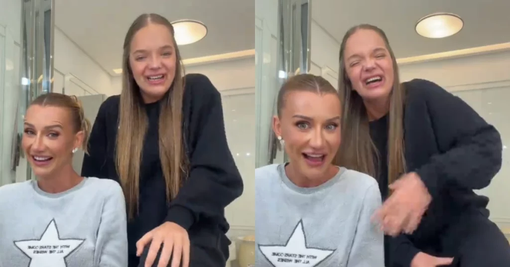 Ana Paula Siebert e Rafa Justus aparecem sorrindo durante vídeo publicado no TikTok