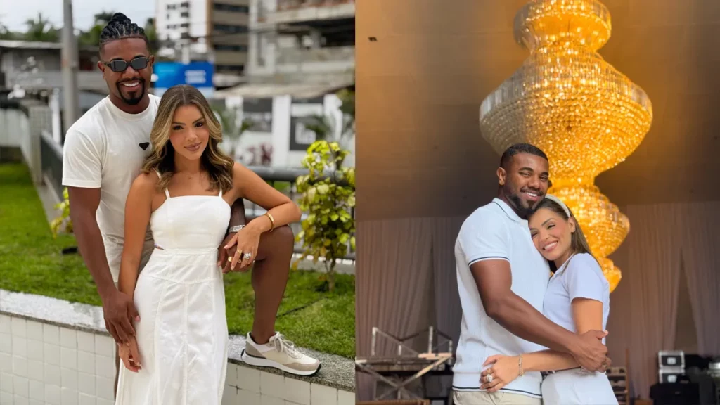 Montagem de fotos com Davi Brito e Emily Araujo.