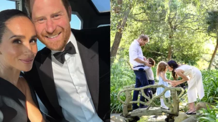 Harry e Meghan vivem impasse sobre educação dos filhos em Londres: ‘Tenho um problema’ Meghan Markle e príncipe Harry em registros com os filhos Archie e Lilibet, em momentos em família.