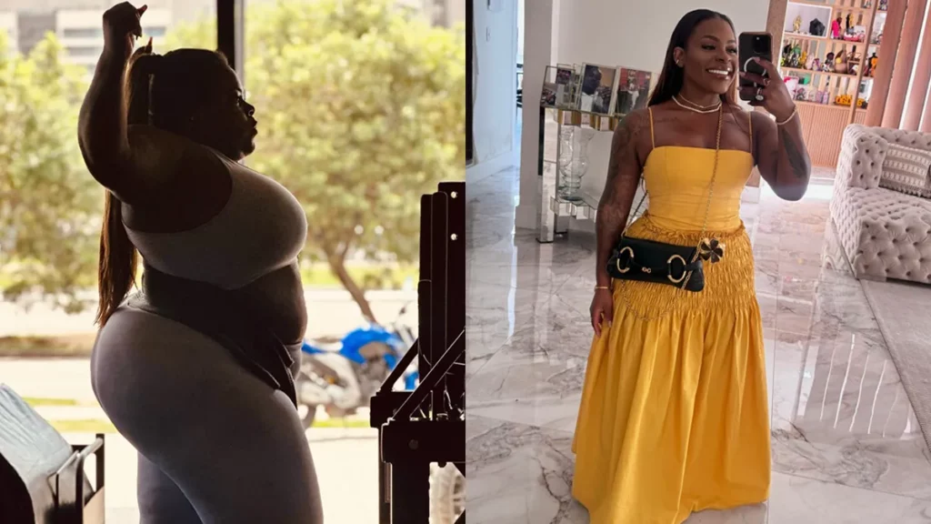 Jojo Todynho comemora três anos de bariátrica: ‘só mudei quando eu senti a dor’ Montagem fotos com Jojo Todynho