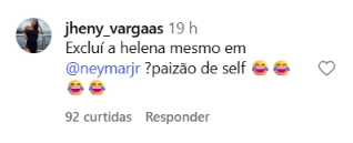 Montagem reúne comentários publicados no Instagram questionando a ausência de Helena nos registros da festa de 15 anos de Davi Lucca
