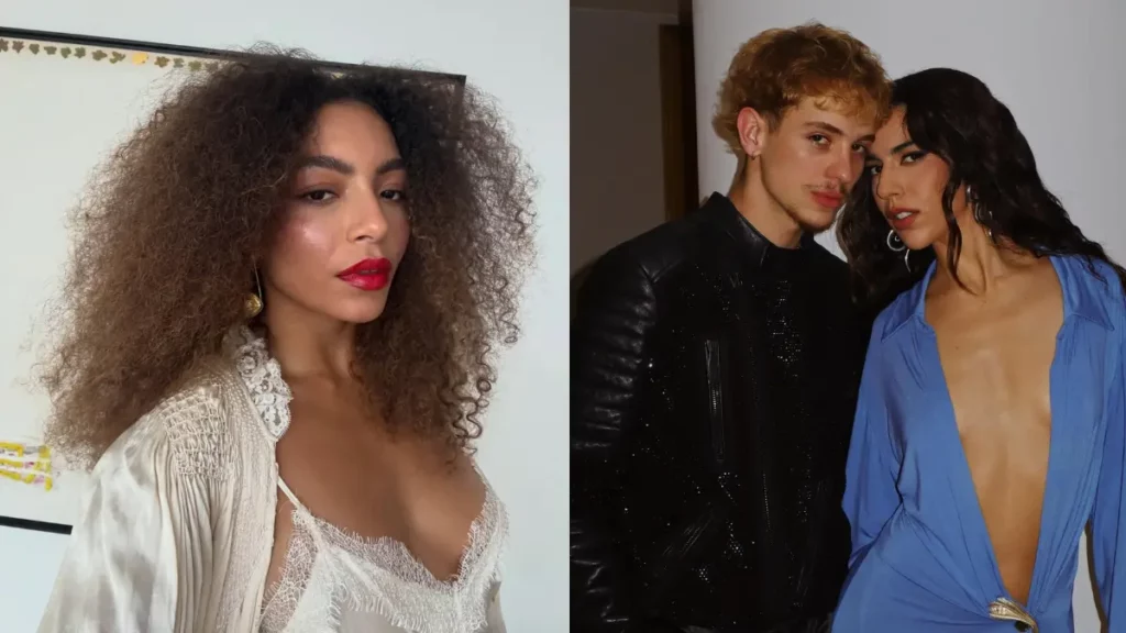 Cantora é apontada como pivô do término de Marina Sena e Juliano Floss; veja Montagem com Any Gabrielly e o casal Marina Sena e Juliano Floss após rumores sobre o término do relacionamento.