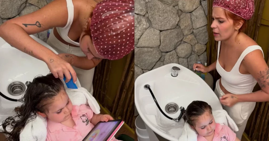 Viih Tube passa pente-fino no cabelo de Lua após descobrir piolho na filha às vésperas do casamento com Eliezer
