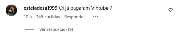 Comentário no Instagram do Jota Quest pergunta se Viih Tube já recebeu o valor devido após relato sobre show cancelado