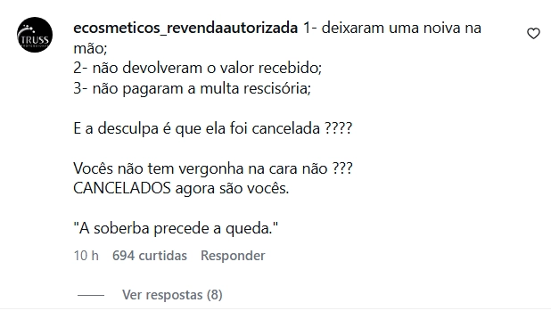 Comentário no Instagram do Jota Quest lista críticas após relato de Viih Tube sobre show cancelado, incluindo valor não devolvido e multa rescisória