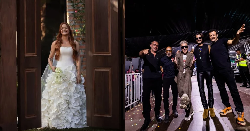 Viih Tube ganha defesa de cerimonialistas em caso com Jota Quest Viih Tube aparece vestida de noiva ao lado de foto dos integrantes do Jota Quest durante apresentação em palco