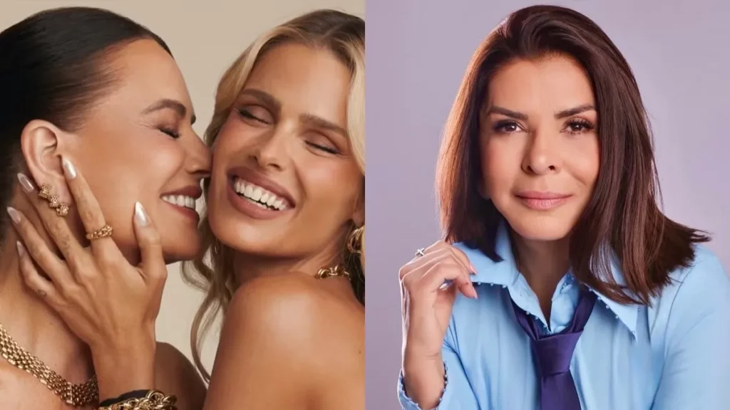 Montagem de fotos com Luiza Brunet, Yasmin Brunet e Mara Maravilha