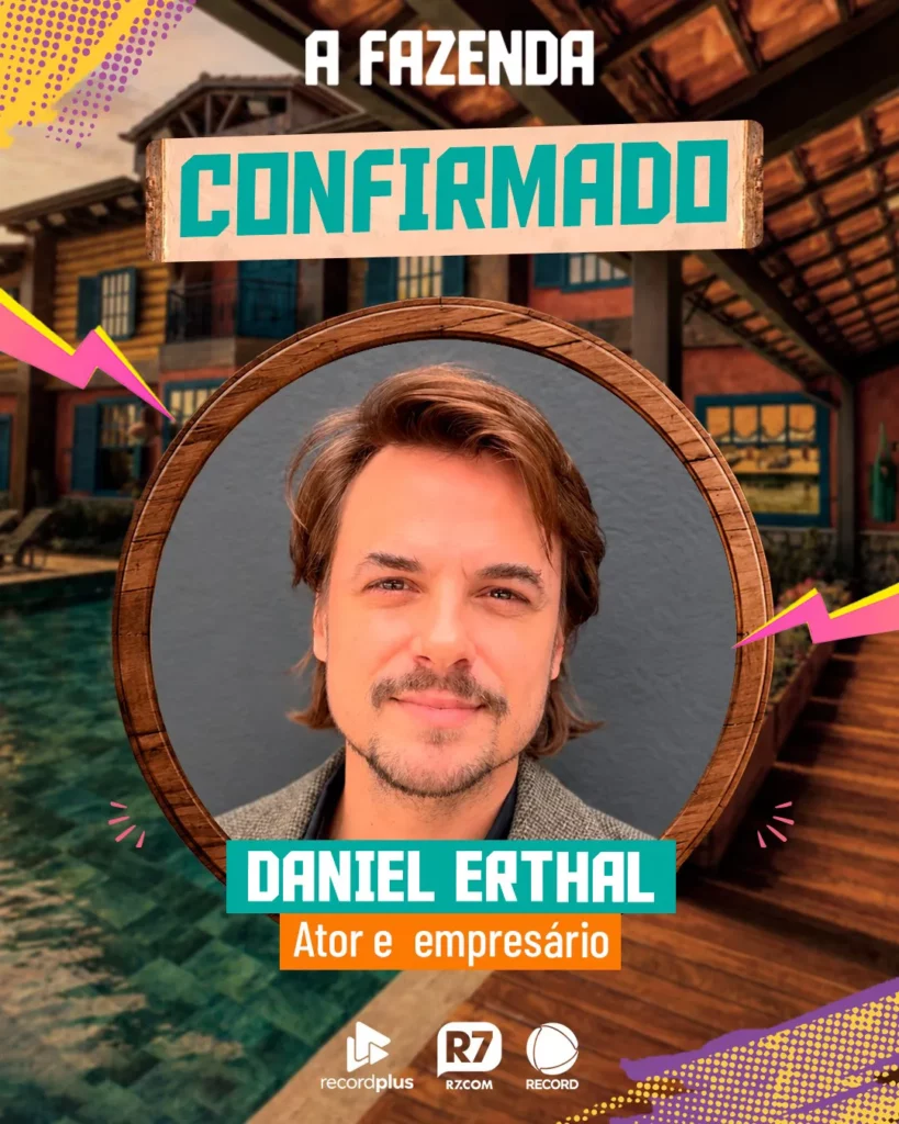 Daniel Erthal em arte oficial da A Fazenda 18