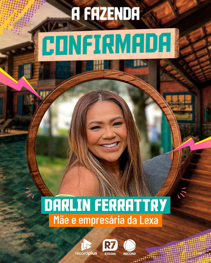 Darlin Ferrattry em arte oficial da A Fazenda 18
