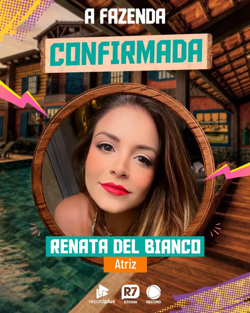 Renata Del Bianco em arte oficial de A Fazenda 18