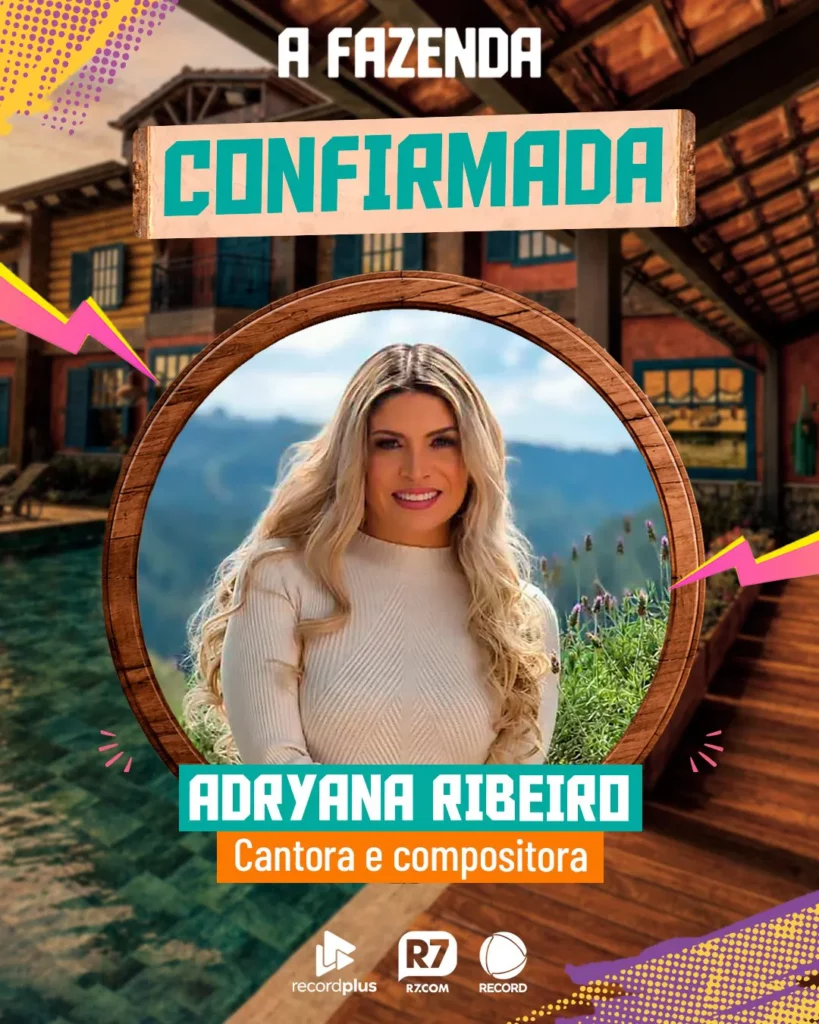 Adryana Ribeiro em arte oficial da A Fazenda 18