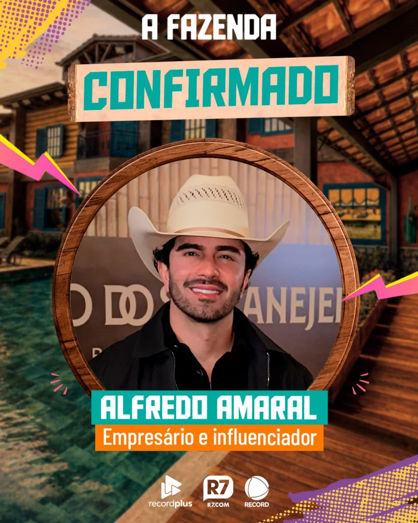 Alfredo Aamaral em arte oficial da A Fazenda 18