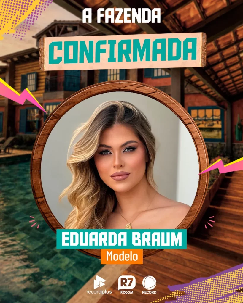 Eduarda Braum em arte oficial da A Fazenda 18