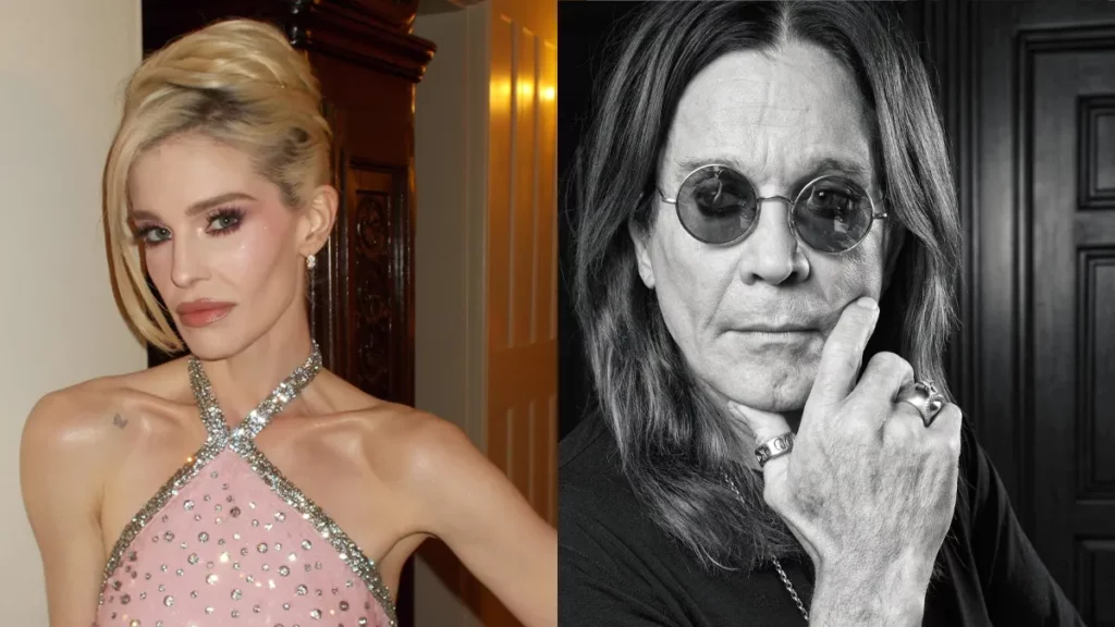 Montagem de fotos com Kelly Osbourne e seu pai, Ozzy Osbourne