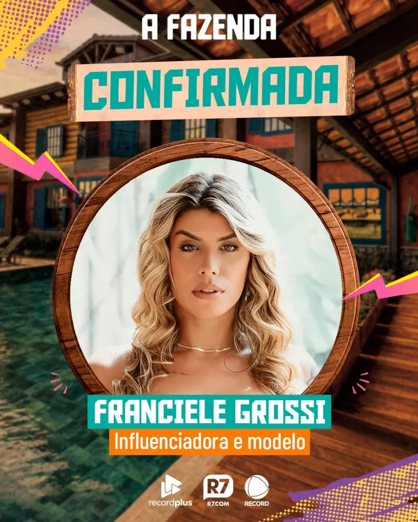 Franciele Grossi em arte oficial da A Fazenda 18