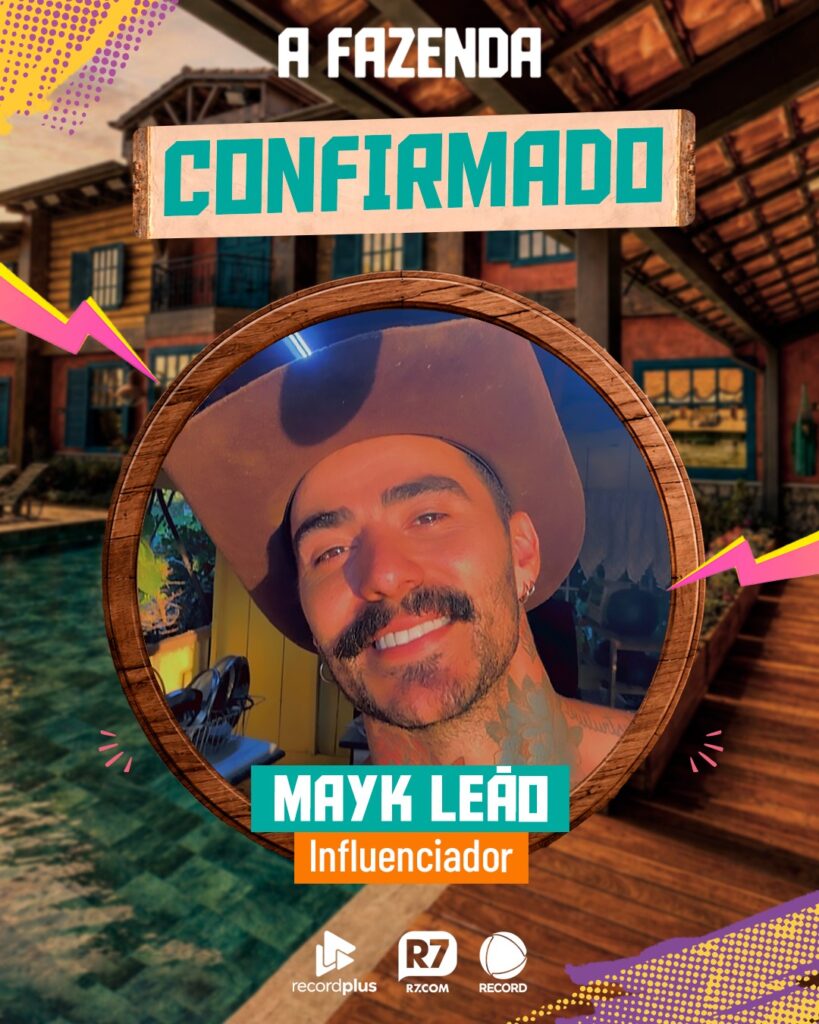 Mayk Leão em arte oficial da A Fazenda 18