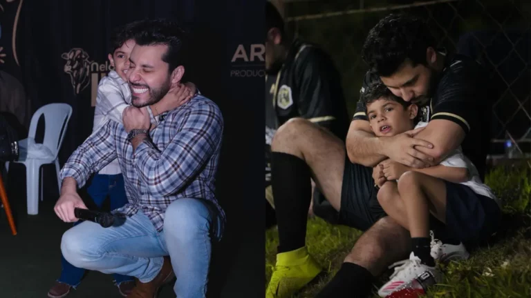 Murilo Huff revela regra inusitada para ensinar Léo a lidar com dinheiro; confira Murilo Huff aparece ao lado do filho Léo em dois registros durante momentos de carinho entre pai e filho.
