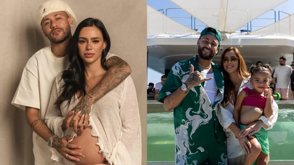 Montagem de fotos com Neymar, Bruna Biancardi e Mavie