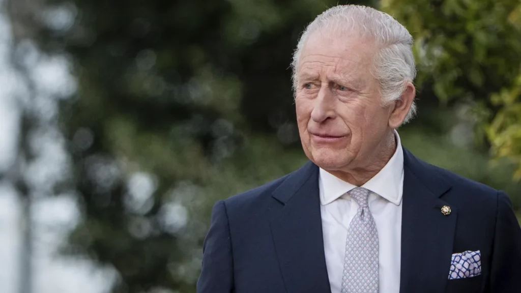 Rei Charles durante a visita do primeiro ministro da Itália em Londres.