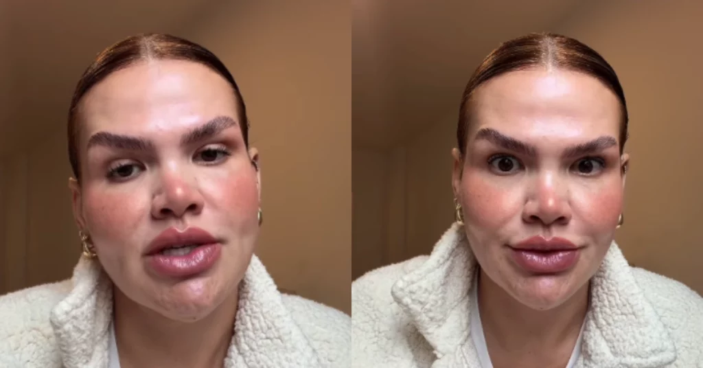 Thais Carla aparece em dois registros de vídeo publicados nas redes sociais durante pronunciamento sobre as filhas