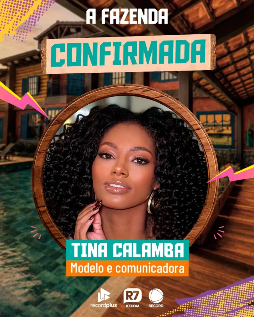 Tina Calamba em arte oficial da A Fazenda 18