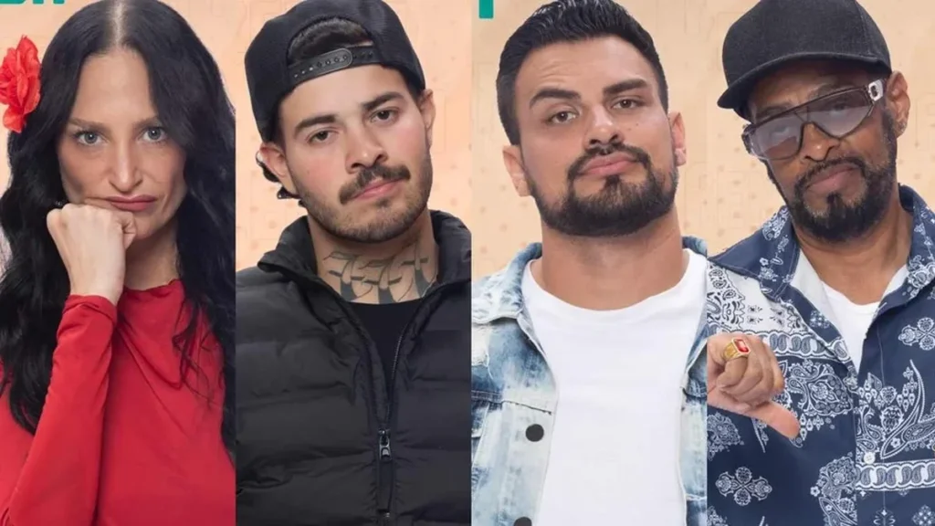 Ariela, Jottapê, Renê e Thaíde em artes promocionais de A Fazenda 18
