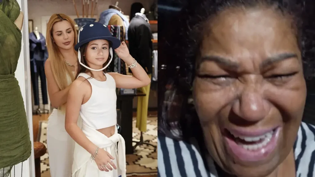 Montagem mostra Deolane Bezerra com a filha Valentina e Martinha emocionada ao relatar a crise enfrentada pela menina.