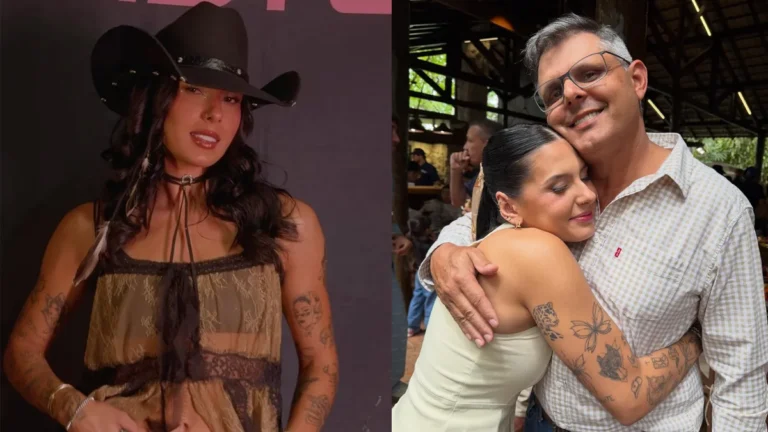 Ana Castela transforma conversas com o pai em música inusitada; ouça Montagem com fotos de Ana Castela e o Pai, Rodrigo Castela.