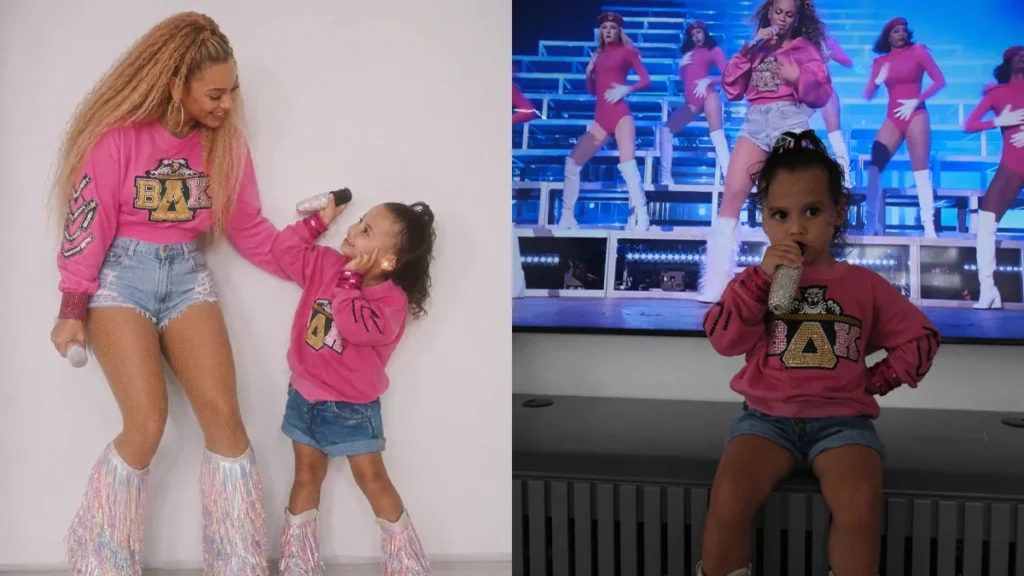 Montagem de fotos com Helena, filha de Neymar e Beyoncé.