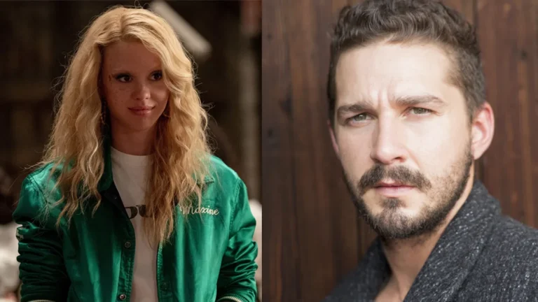 Montagem de fotos com Mia Goth e Shia LaBeouf
