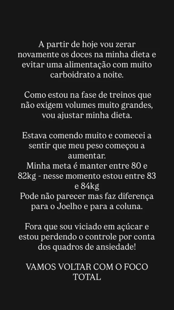 Tico Santa Cruz revela como a ansiedade afetou seu peso: 'foco total' 1 Relato de Tico Santa Cruz sobre a ansiedade na alimentação