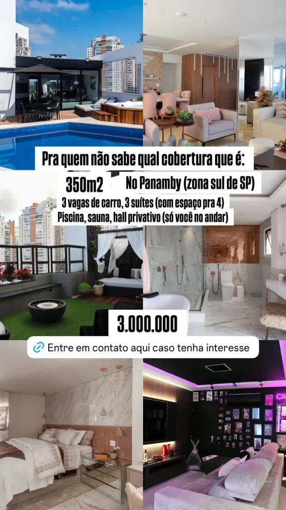 Após anunciar saída das redes, Viih Tube barateia venda de cobertura de luxo; veja 2 Viih Tube anunciando a venda de sua casa pelos stories