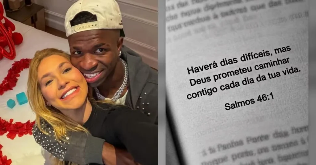 Virginia cita ‘dias difíceis’ após término com Vini Jr. e chama atenção Virginia Fonseca sorri ao lado de Vini Jr. em montagem com mensagem religiosa sobre dias difíceis compartilhada após o término do namoro