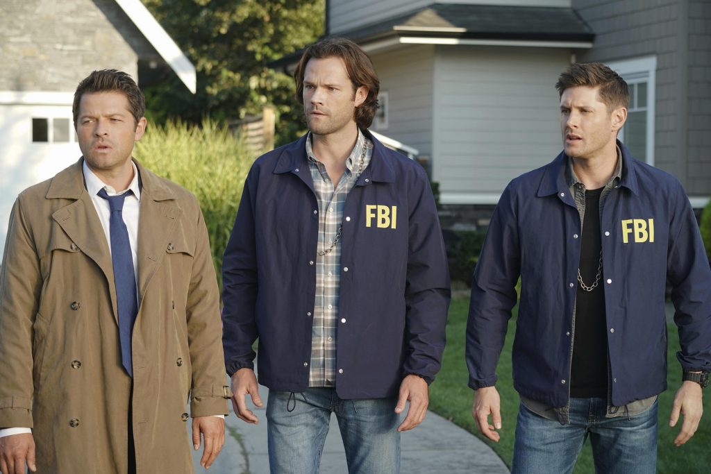 Misha Collins, Jared Padalecki e Jensen Ackles em Supernatural